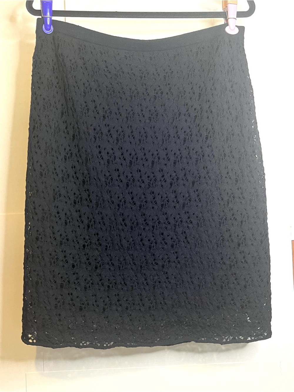 Eileen Fisher Women’s Size M (Waist 32) Black Wool Knit Skirt w/ Silk Lining